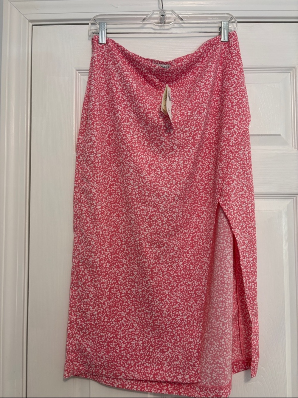 Abercrombie & Fitch Pink Floral Midi Skirt with Side Slit NWT